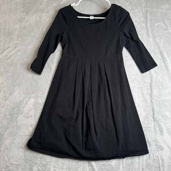 Old Navy Dress Womens XS Black A Line Fit Flare Swing 3/4 Sleeve Maternity Soft - Picture 1 of 7